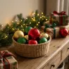 Lot de 100 Boules de Noël Assorties - Rouge, Doré, Vert - Tailles 4 à 8 cm