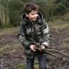 Parka matelassée capuche 4 poches polyester coton camo 6 à 16 ans