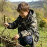 Parka matelassée capuche 4 poches polyester coton camo 6 à 16 ans