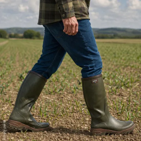 Bottes Aigle Parcours 2 kaki, semelle tridensité confort