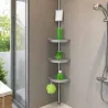 Etagère de douche télescopique acier inoxydable 3 tablettes d'angle