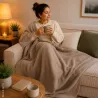 Plaid polaire taupe 125x150 cm doux et chaleureux | Ducatillon
