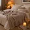 Plaid polaire taupe 125x150 cm doux et chaleureux | Ducatillon