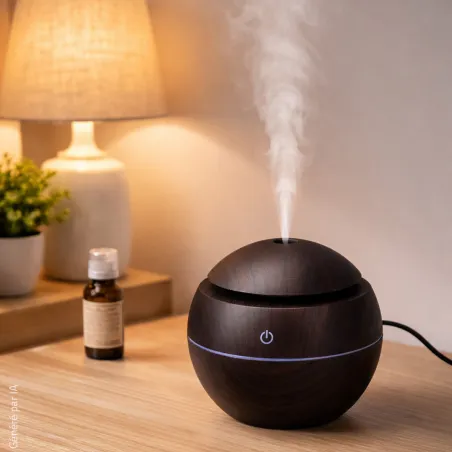 Humidificateur avec câble USB + 6 flacons 10ml huiles parfumées