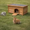 Clapier à lapin en bois toit en asphalte