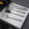 Mallette 4 ustensiles barbecue en acier inoxydable - Kit complet pour grillades