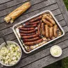 Lot de 4 plateaux en aluminium pour barbecue - 24x16x1,5 cm