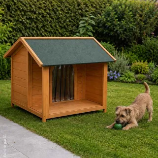 Niche bois avec terrasse Taille M 100 × 90 × 82 cm | Ducatillon