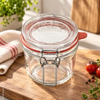 Lot de 6 Bocaux à Armature 350ml Ø85mm avec 10 Étiquettes - Le Pratique