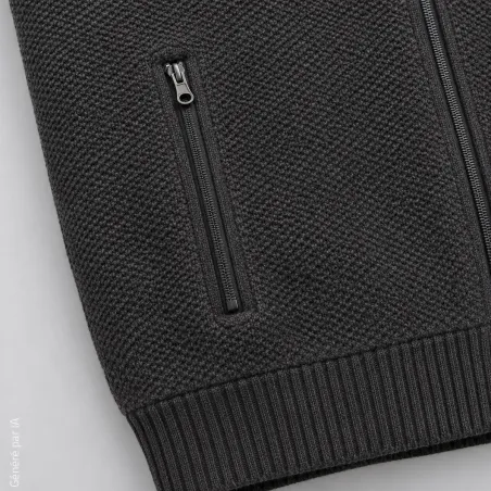 Gilet homme Galéo vert zippé avec doublure en micropolaire