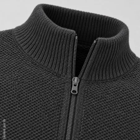 Gilet homme Galéo vert zippé avec doublure en micropolaire