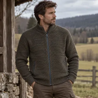 Gilet Galéo marron à manches longues doublé micropolaire