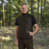 Gilet matelassé Deerhunter Moor marron à empiècements tricotés
