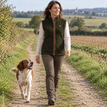 Gilet polaire femme Deerhunter Cumbria vert 360 g/m² | Ducatillon