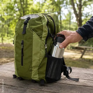 Sac à dos kaki deux tons 24 L, 2 compartiments | Ducatillon
