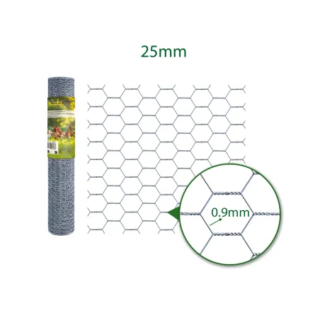 Grillage maille hexagonale galvanisé 25mm - Hauteur 2m - Rouleau 50m