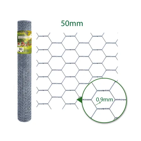 Grillage maille hexagonale galvanisé 50mm - Hauteur 1m - Rouleau 10m