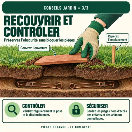 Lot de 10 pièges à taupe Putange traditionnel acier cuivré 
