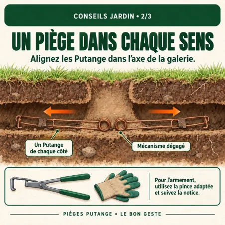 Lot de 10 pièges à taupe Putange traditionnel acier cuivré 