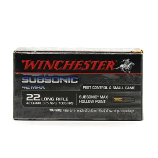 Boite de 50 balles 22LR creuse tronquée plomb Subsonic 42 grains