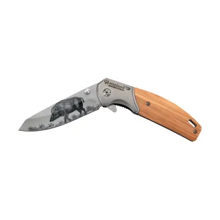 Couteau de chasse pliant Stepland gravé Sanglier