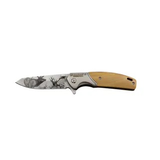 Couteau de chasse pliant Stepland gravé cerf