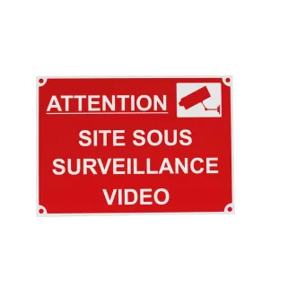 Panneau SITE SOUS SURVEILLANCE VIDEO alu 34 x 24cm
