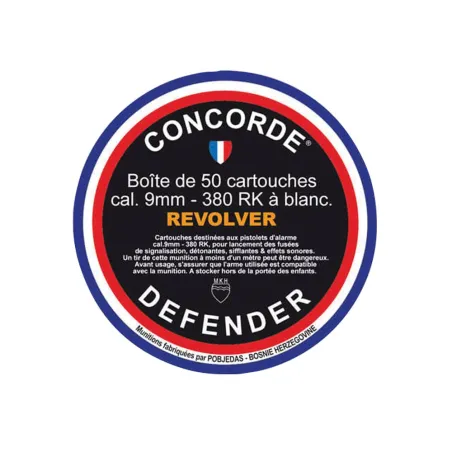 Boîte 50 cartouches à blanc 9mm RK pour revolver