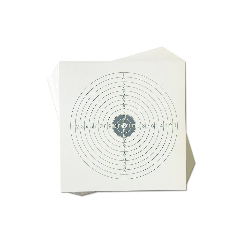 Cartons carrés avec zones concentriques numérotées