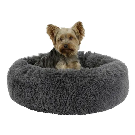 Coussin Donut relaxant en peluche - Gris foncé