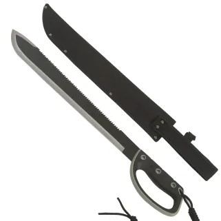 Machette scie avec lame 45,5cm en acier noir inoxydable