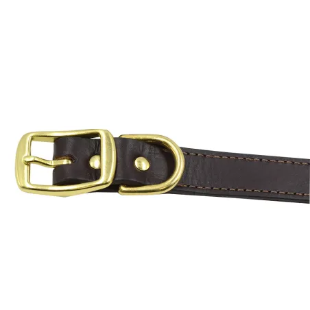 Collier cuir chocolat + plaque laiton gravée Collier cuir chocolat + plaque laiton gravée