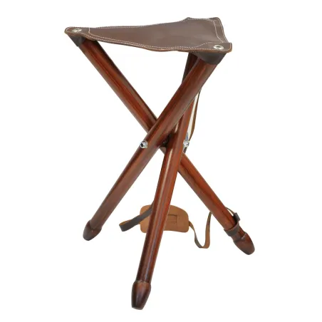 Siège battue en croûte de cuir pliable H 65cm