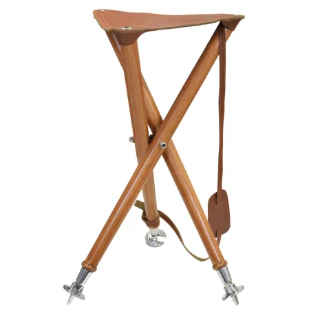 Siège de battue Luxe en croûte de cuir pliable 55cm