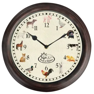Horloge murale décor animaux de la ferme