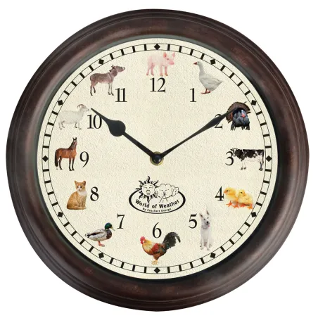 Horloge murale décor animaux de la ferme