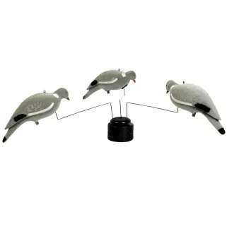 Manège à pigeons avec 3 formes de pigeon en plastique