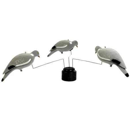 Manège à pigeons avec 3 formes de pigeon en plastique