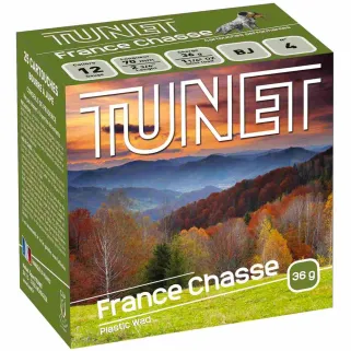 25 cartouches Tunet France Chasse 12/70 36g