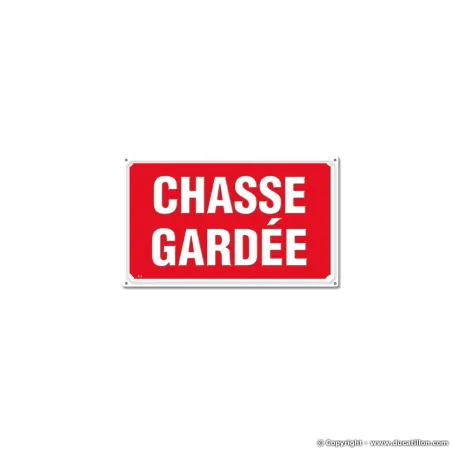 Panneau CHASSE GARDÉE Alu 30 x 20cm