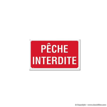 Panneau PÊCHE INTERDITE Akilux 26 x 20cm