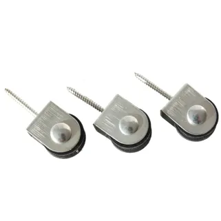 3 poulies à tire-fond axe central 2mm, cordage maxi 2mm