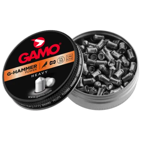 Boîte de 200 Plombs lourds tête pointue Gamo G-hammer calibre 4.5 mm