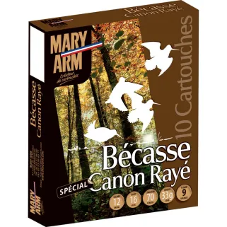 Boite de 10 cart Bécasse Canon Rayé 12/70