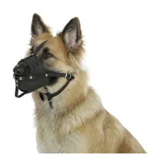 Muselière pour chien en cuir