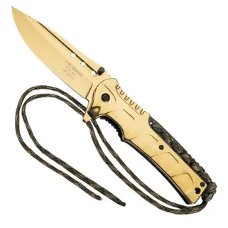 Couteau acier doré Herbertz® avec Paracorde