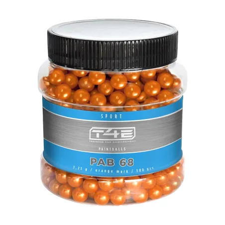 Billes paintball T4E Sport PAB50 bio orange cal. 50 boîte x500