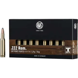 Boite de 20 Balles RWS ogive TMS - 222rem - 50grs - 3.2g