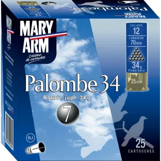 Boite de 25 cart PALOMBE 34g 12/70