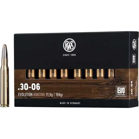 Boite de 20 Balles RWS ogive EVO - 30.06 - 184grs - 11.9g